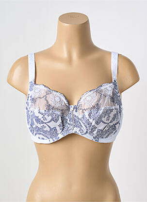 Soutien-gorge effet matière satinée haut soutien-gorge emboitant bleu EMPREINTE femme