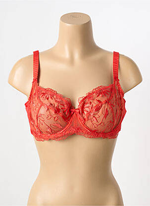 Soutien-gorge effet matière satinée haut soutien-gorge emboitant orange EMPREINTE femme