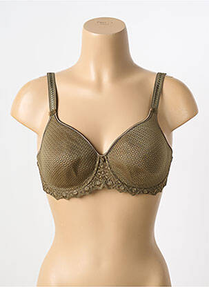 Soutien-gorge effet matière satinée haut soutien-gorge emboitant vert EMPREINTE femme