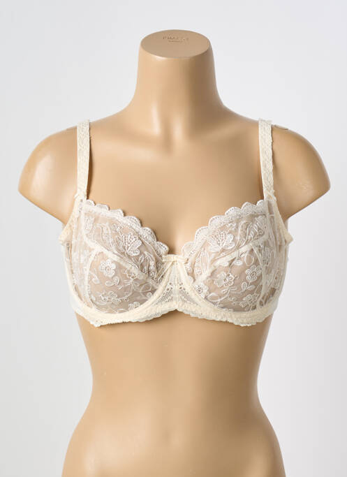Soutien-gorge effet matière satinée haut soutien-gorge emboitant beige EMPREINTE femme