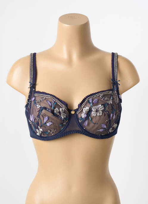 Soutien-gorge effet matière satinée haut soutien-gorge balconnet bleu EMPREINTE femme