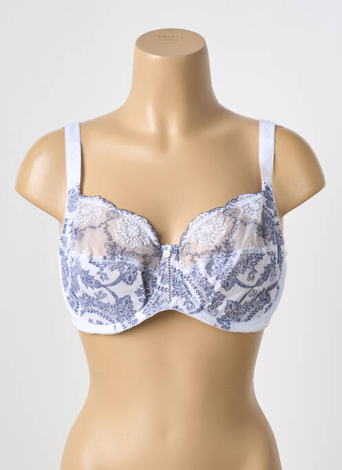 Soutien-gorge effet matière satinée haut soutien-gorge emboitant bleu EMPREINTE femme