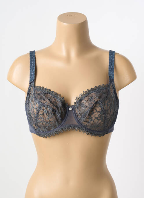 Soutien-gorge effet matière satinée haut soutien-gorge balconnet gris EMPREINTE femme