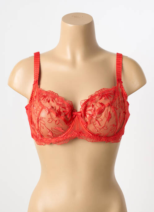 Soutien-gorge effet matière satinée haut soutien-gorge emboitant orange EMPREINTE femme