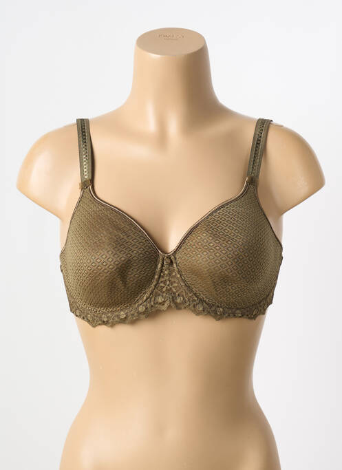 Soutien-gorge effet matière satinée haut soutien-gorge emboitant vert EMPREINTE femme