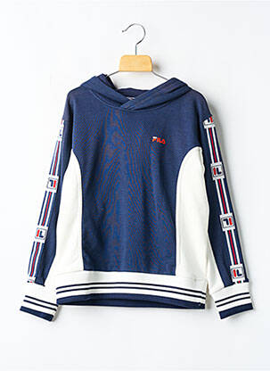 Sweat-shirt à capuche coupe droite manches longues bleu FILA garçon