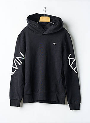 Sweat-shirt à capuche poches manches longues noir CALVIN KLEIN garçon