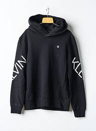 Sweat-shirt à capuche poches manches longues noir CALVIN KLEIN garcon