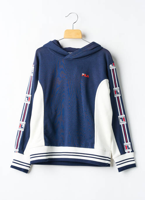 Sweat-shirt à capuche manches longues manches longues bleu FILA garcon