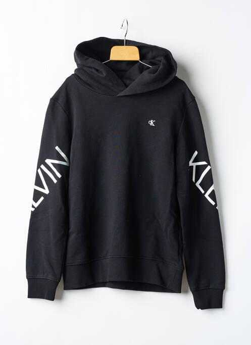 Sweat-shirt à capuche poches manches longues noir CALVIN KLEIN garcon