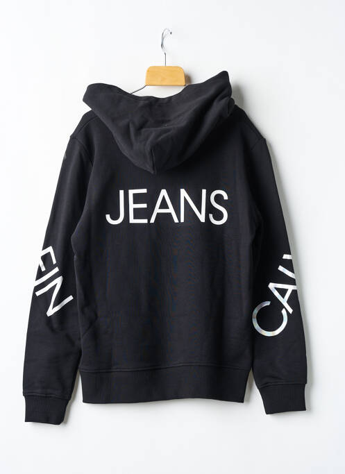 Sweat-shirt à capuche poches manches longues noir CALVIN KLEIN garcon