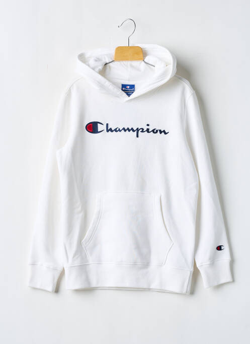 Sweat-shirt à capuche manches longues manches longues blanc CHAMPION enfant