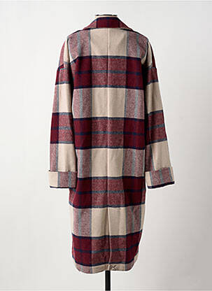 Manteau long coupe droite sans capuche rouge MINIMUM femme