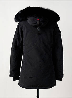 Parka manches longues a capuche noir HELVETICA femme