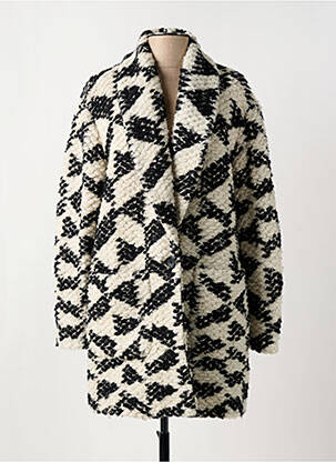 Manteau long coupe droite sans capuche noir MAISON SCOTCH femme