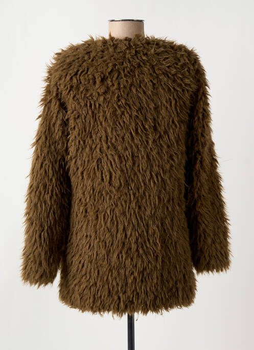 Manteau long marron ICHI pour femme