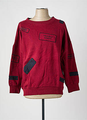 Sweat-shirt stretch manches longues rouge ELEVEN PARIS homme