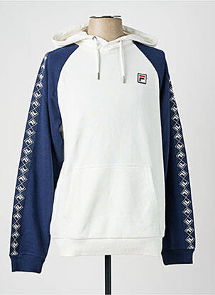 Sweat-shirt à capuche tissage jersey manches longues bleu FILA homme