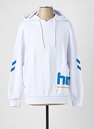 Sweat-shirt à capuche tissage jersey manches longues blanc HUMMEL homme