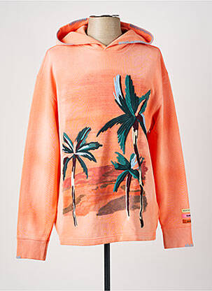 Sweat-shirt à capuche broderie manches longues orange SCOTCH & SODA homme