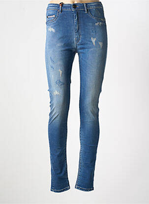 Jeans skinny effet usé délavé taille normale bleu DONOVAN femme