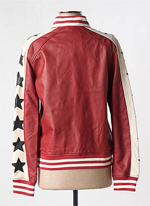 Veste en cuir poches rouge GOOSECRAFT homme