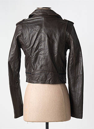 Veste en cuir poches marron OAKWOOD femme