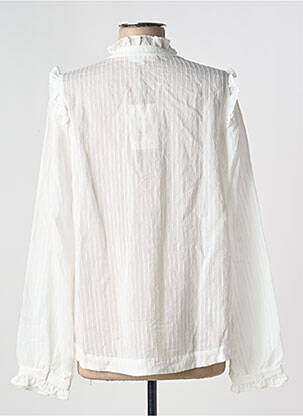 Chemisier coupe cintrée manches longues blanc YUKA femme