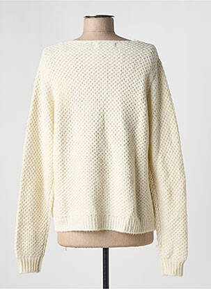 Pull col v manches longues blanc TEDDY SMITH femme