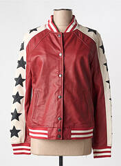 Veste en cuir rouge GOOSECRAFT pour homme seconde vue