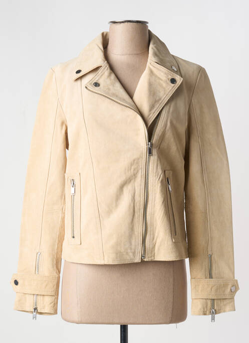 Veste en cuir beige VILA femme