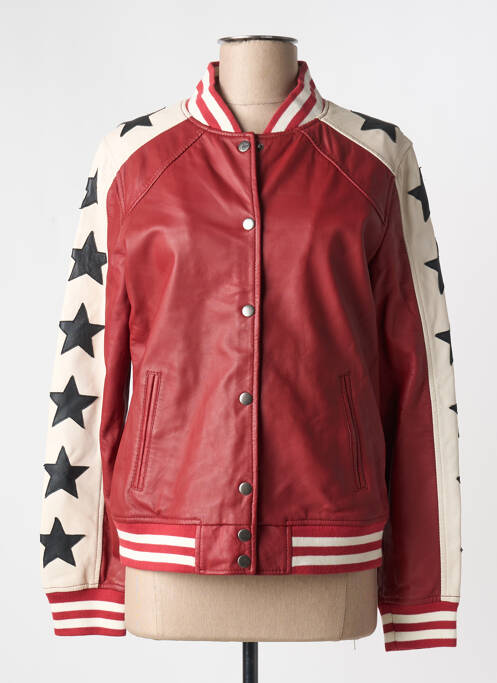 Veste en cuir rouge GOOSECRAFT pour homme