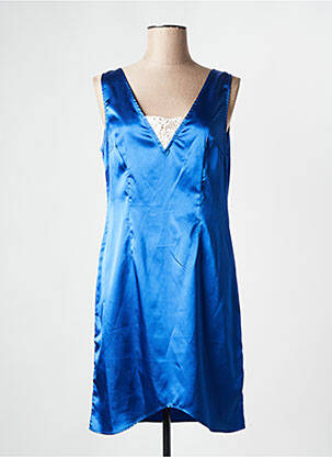 Robe mi-longue manches 3/4 manches 3/4 bleu M DE MIGUEL femme