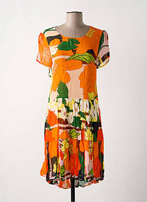 Robe mi-longue orange PAUL BRIAL femme