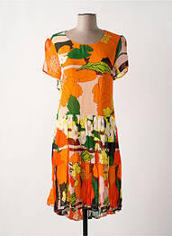 Robe mi-longue orange PAUL BRIAL femme