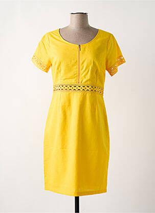 Robe mi-longue jaune PAUL BRIAL femme