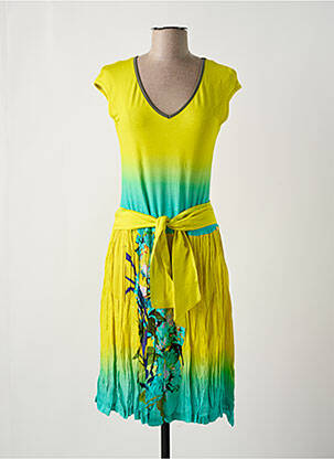 Robe mi-longue jaune PAUL BRIAL femme