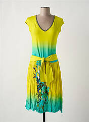 Robe mi-longue jaune PAUL BRIAL pour femme seconde vue