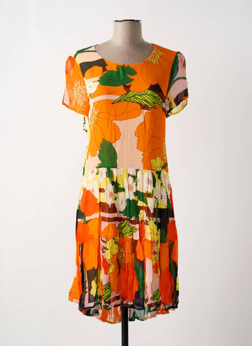 Robe mi-longue orange PAUL BRIAL pour femme