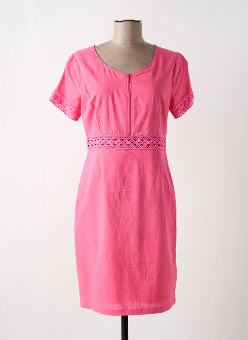 Robe mi-longue rose PAUL BRIAL pour femme