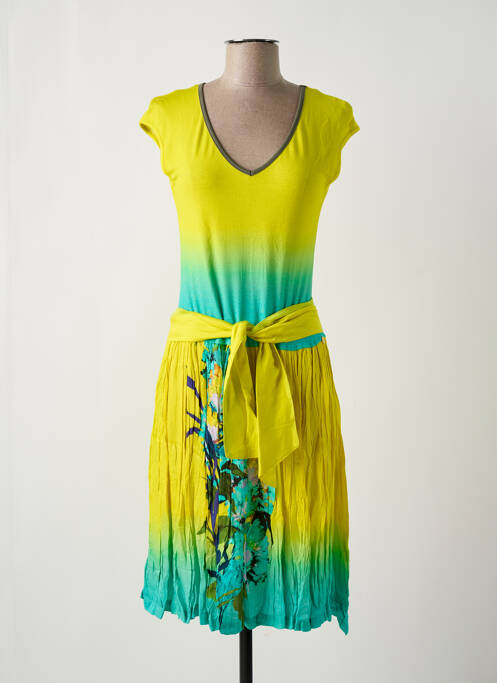 Robe mi-longue jaune PAUL BRIAL pour femme