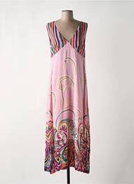 Robe mi-longue rose PAUL BRIAL femme