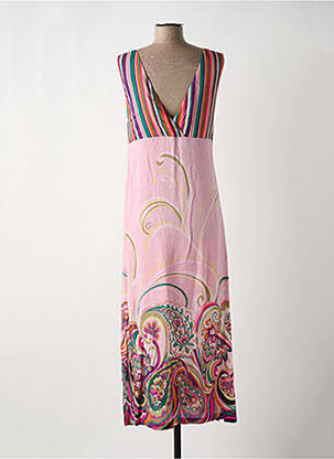 Robe mi-longue rose PAUL BRIAL femme