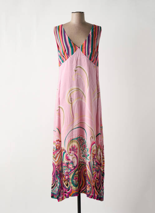 Robe mi-longue rose PAUL BRIAL pour femme