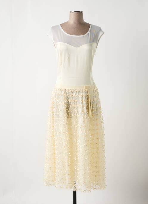 Robe mi-longue ivoire PAUL BRIAL pour femme