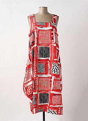 Robe mi-longue rouge G!OZE femme
