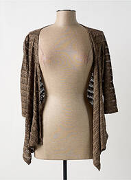 Gilet manches longues taupe G!OZE femme