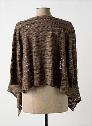 Gilet manches longues taupe G!OZE femme