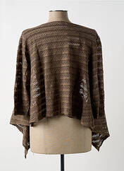 Gilet manches longues taupe G!OZE pour femme seconde vue