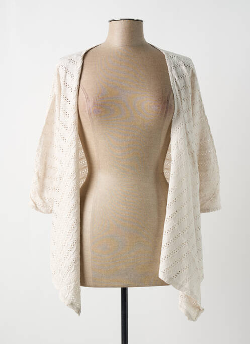 Gilet manches longues ecru G!OZE pour femme